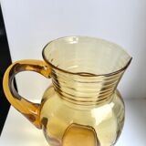 Amber engraved glass decanter 50s