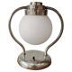 Art Deco table lamp with a spherical opaline glass shade and chrome base from the 1930s.