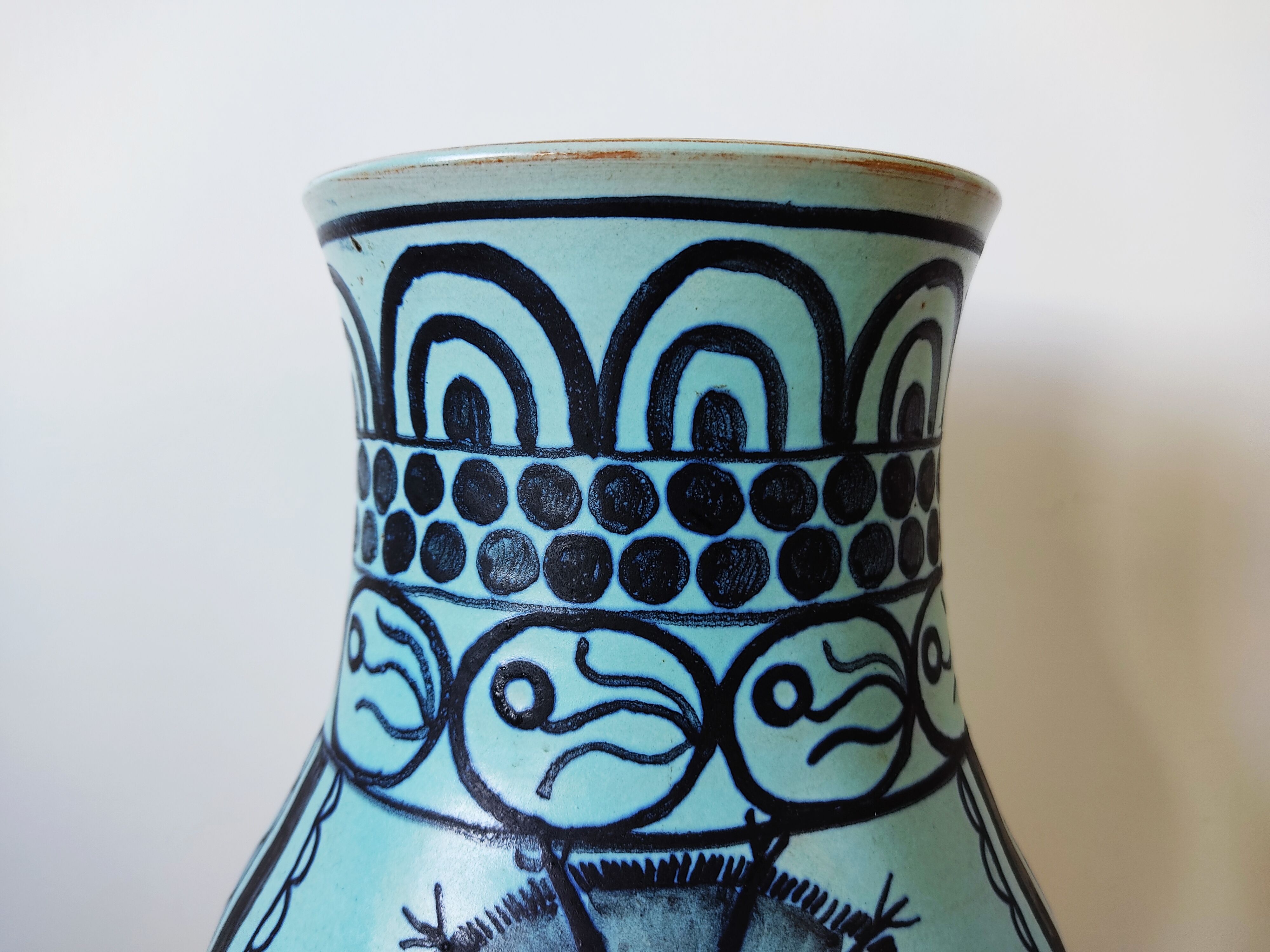 Vase Ernenwein Marmoutier Alsatian ceramic 1960