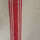 Set of 6 old tea towels metis color ecru red stripes