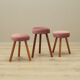 Set of three pink footstools, Danish design, 1960s, production: Denmark