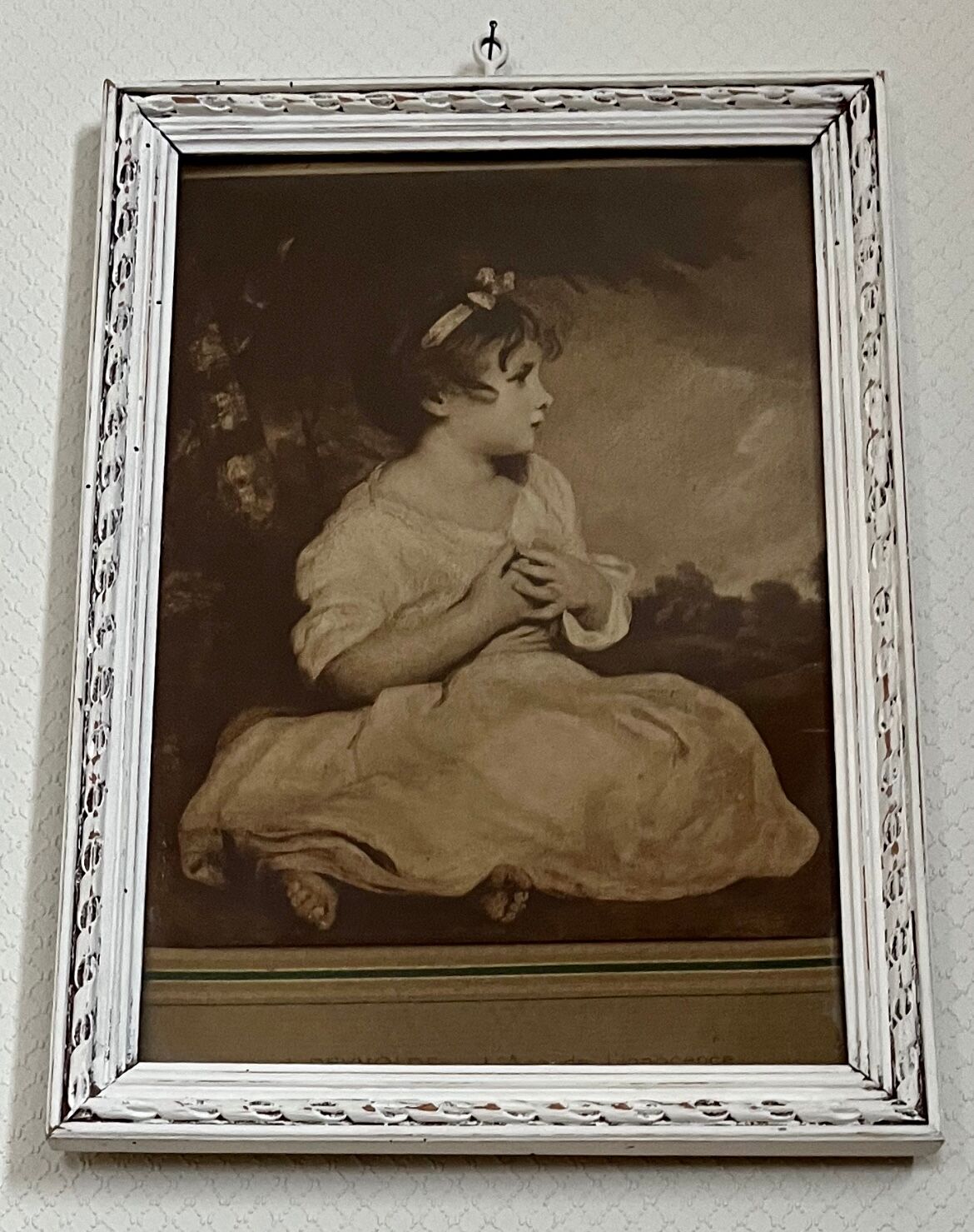 Antique print framed The Age of Innocence J.Reynolds