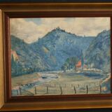 Luxembourg landscape painting signed J. Goedart 1934