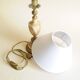Lampe de table vintage en onyx et laiton avec abat-jour, style néoclassique
