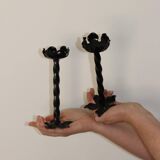 Pair of vintage brutalist style candleholders