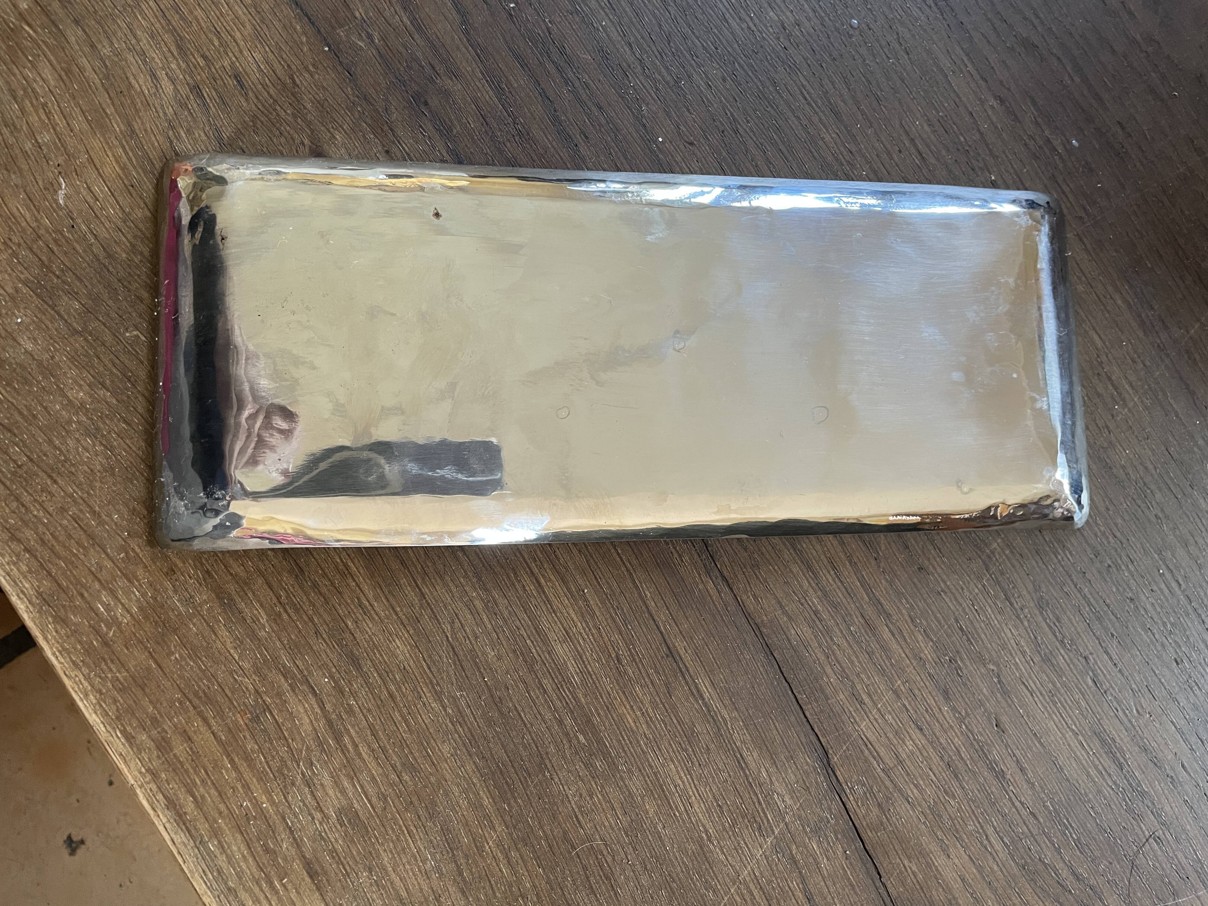 Empty silver metal pocket
