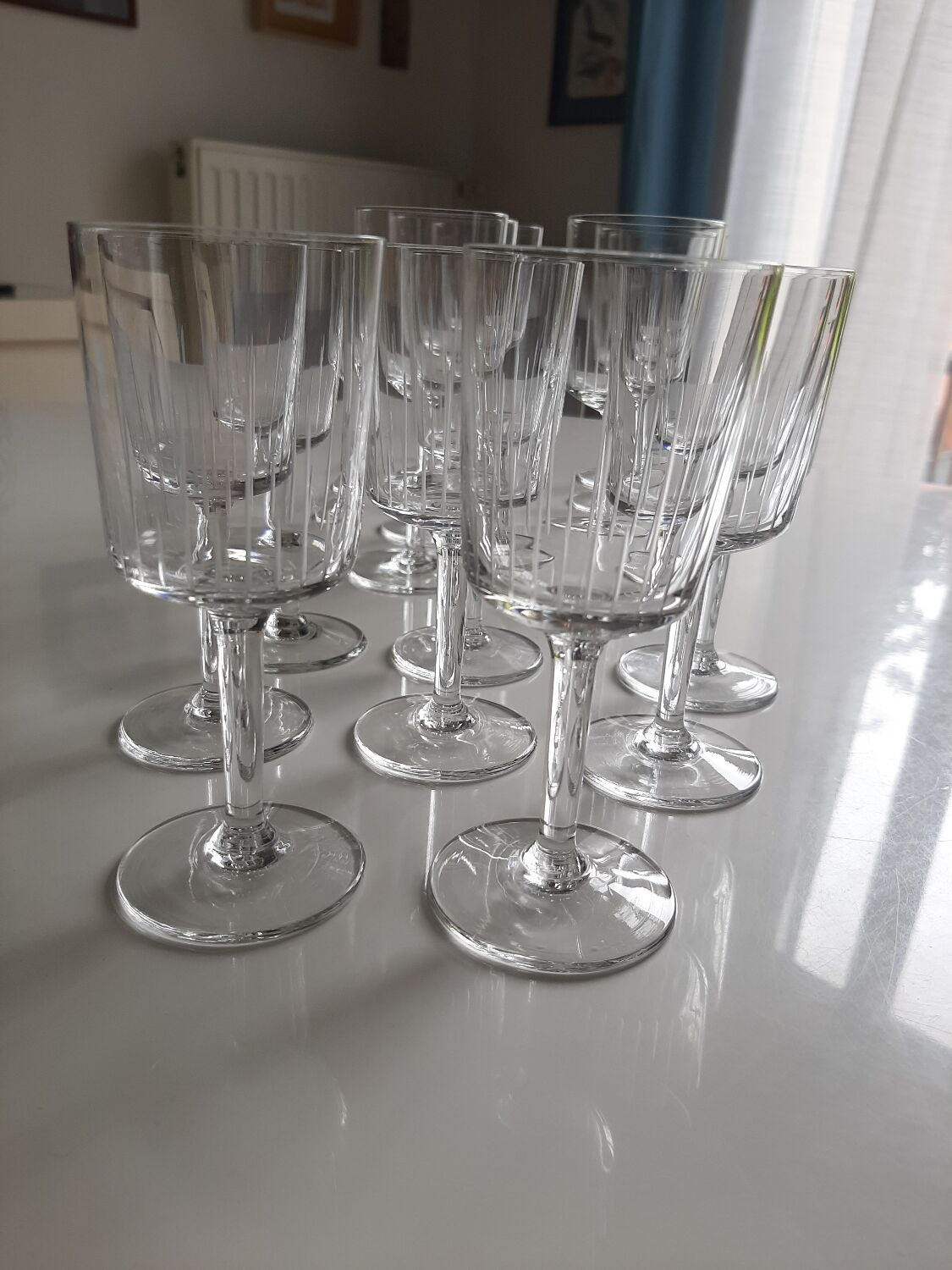 Lot 14 verres à pied gravé vintage
