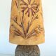 Granite lamp with triskell grave lampshade resin inclusion flowers 1960