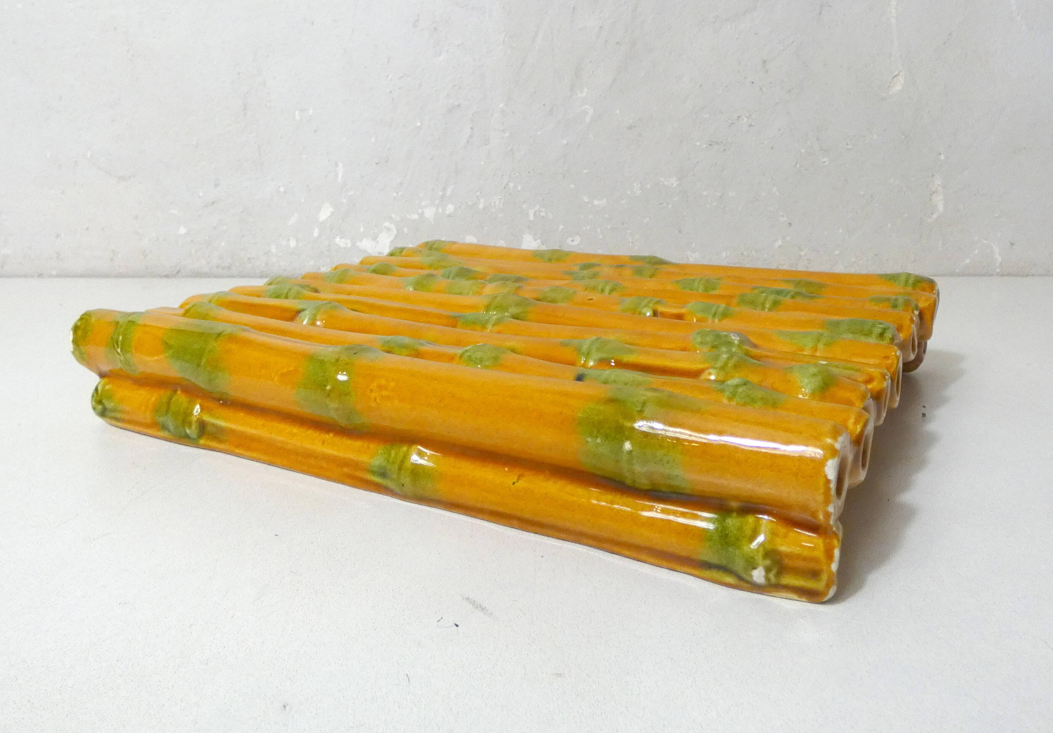 Vintage Vallauris barbotine cheese dish