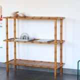 Vintage bamboo & rattan console, L91cm