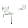 Paire de chaises perforées empilage en acier
