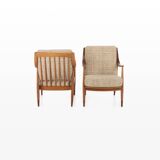 Fd144 Easy Chairs in Oak and Teak by Peter Hvidt & Orla Mølgaard-Nielsen for France & Daverkosen