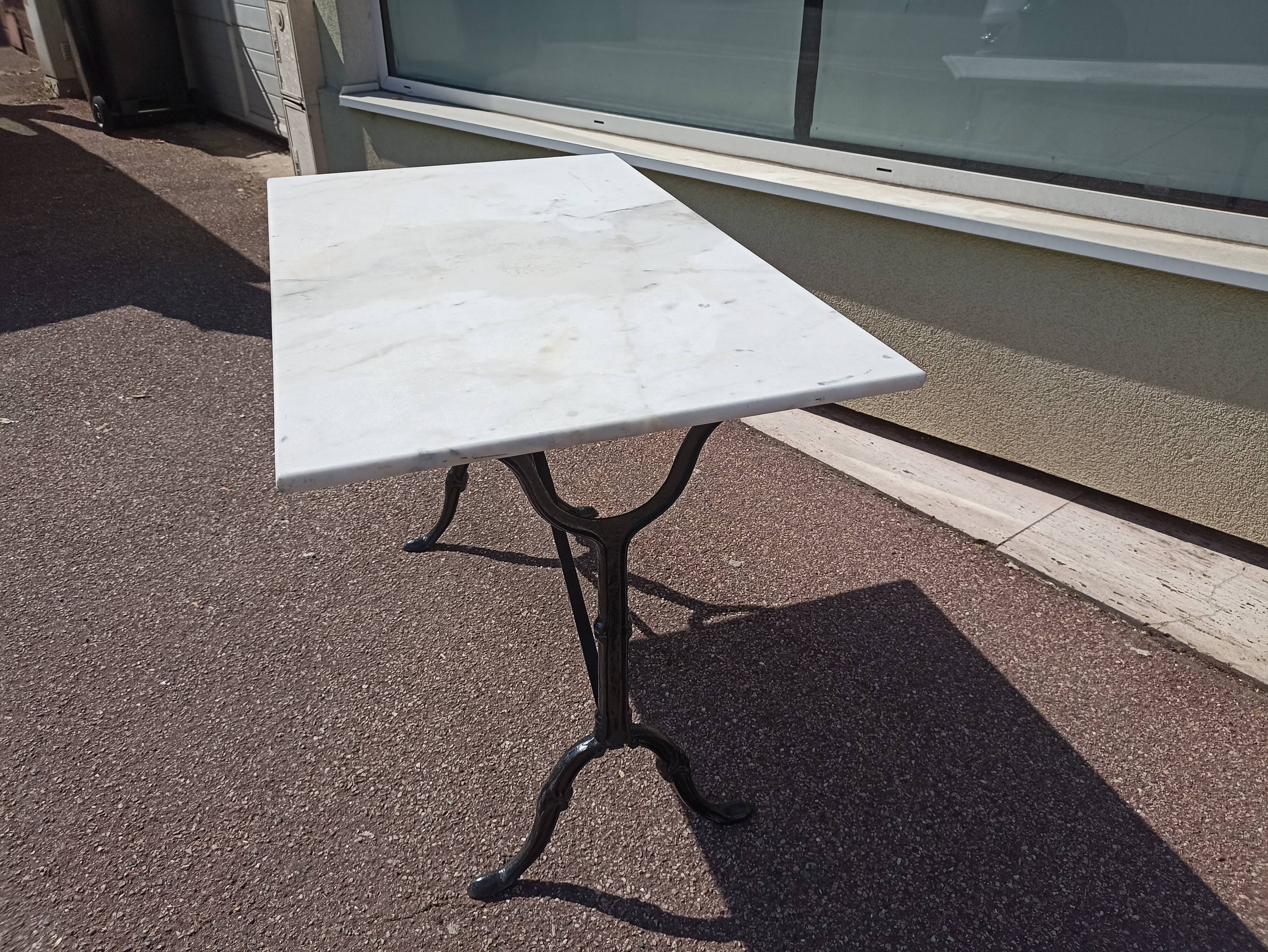 Marble bistro table iron foot