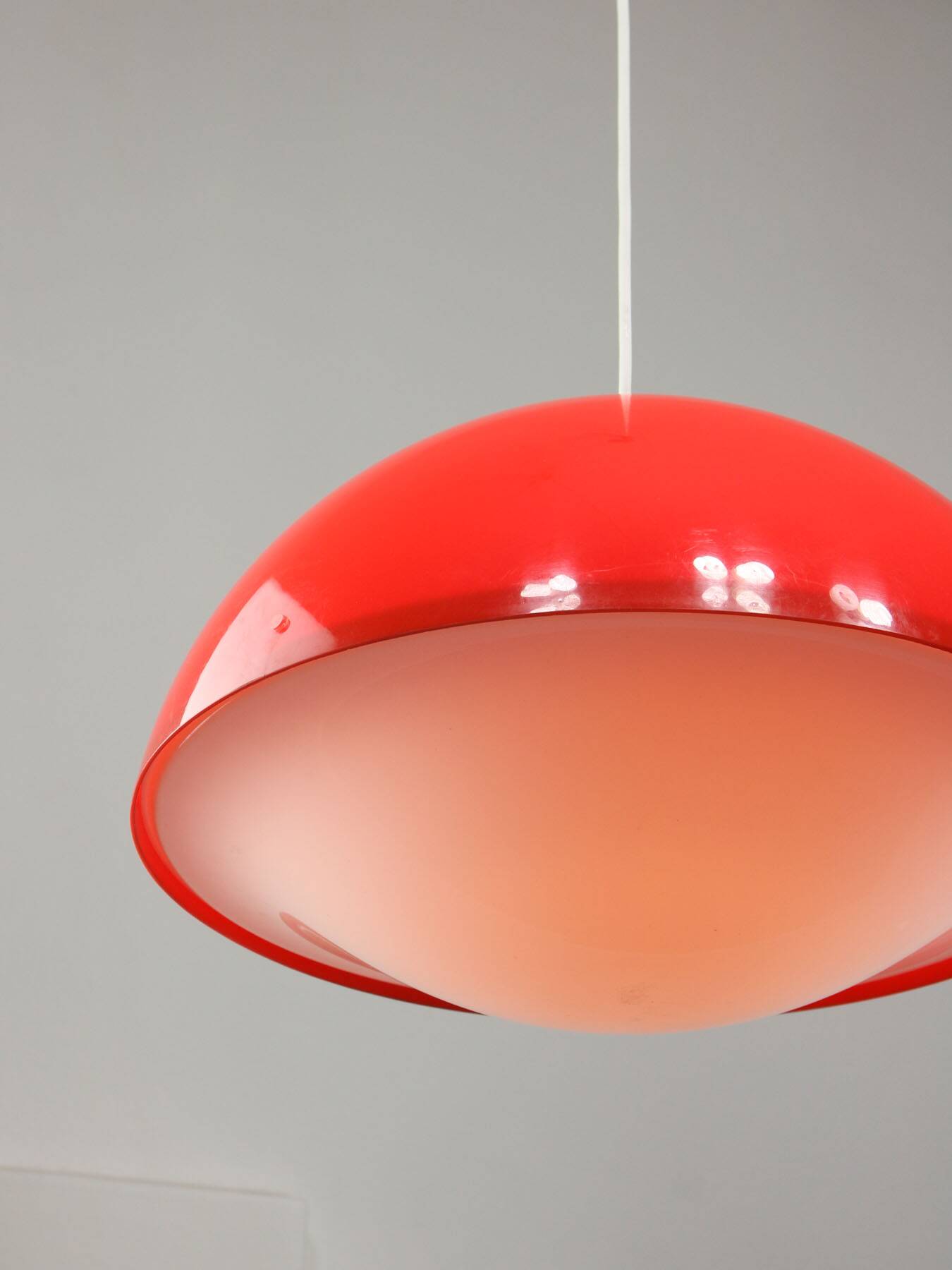 Italian Space Age Pendant in Plexiglass and Chrome, 1970s