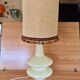 Large vintage 1970s tinted glass lamp with shade.