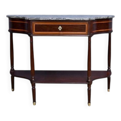 Console en acajou et marbre, époque Louis XVI – fin XVIIIe