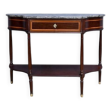 Console in mahogany and marble, Louis XVI period – late 18th century.