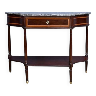 Console in mahogany and marble, Louis XVI period – late 18th century.