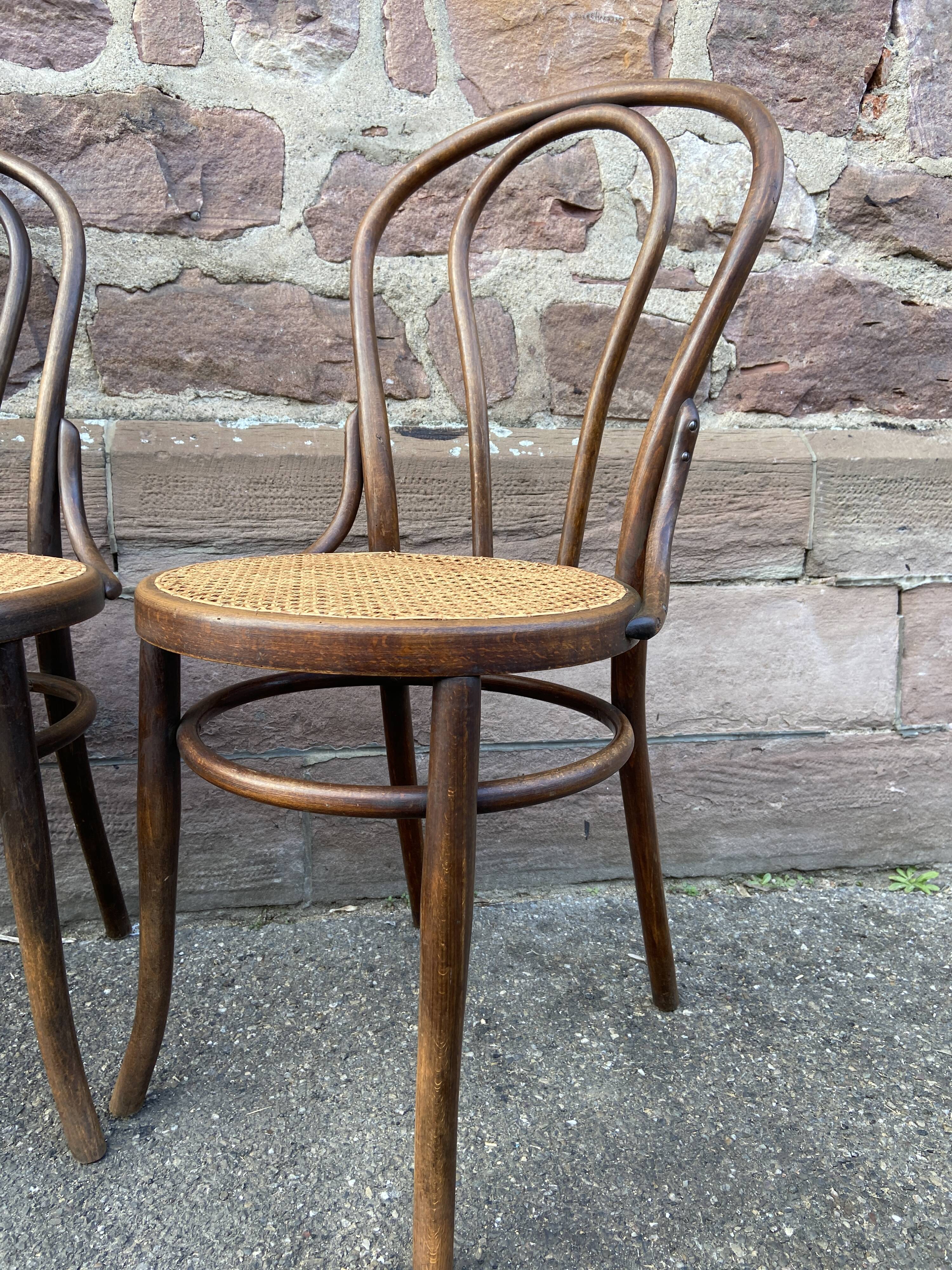 Suite of 4 chairs bistrot Fischel Nr 18 bentwood