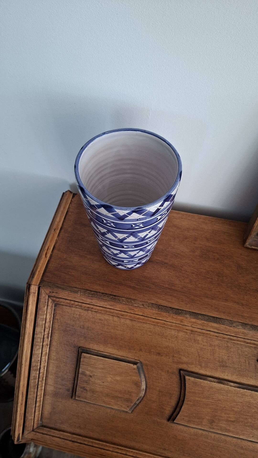 Blue and White Ceramic Decorative Vase Robert Picault