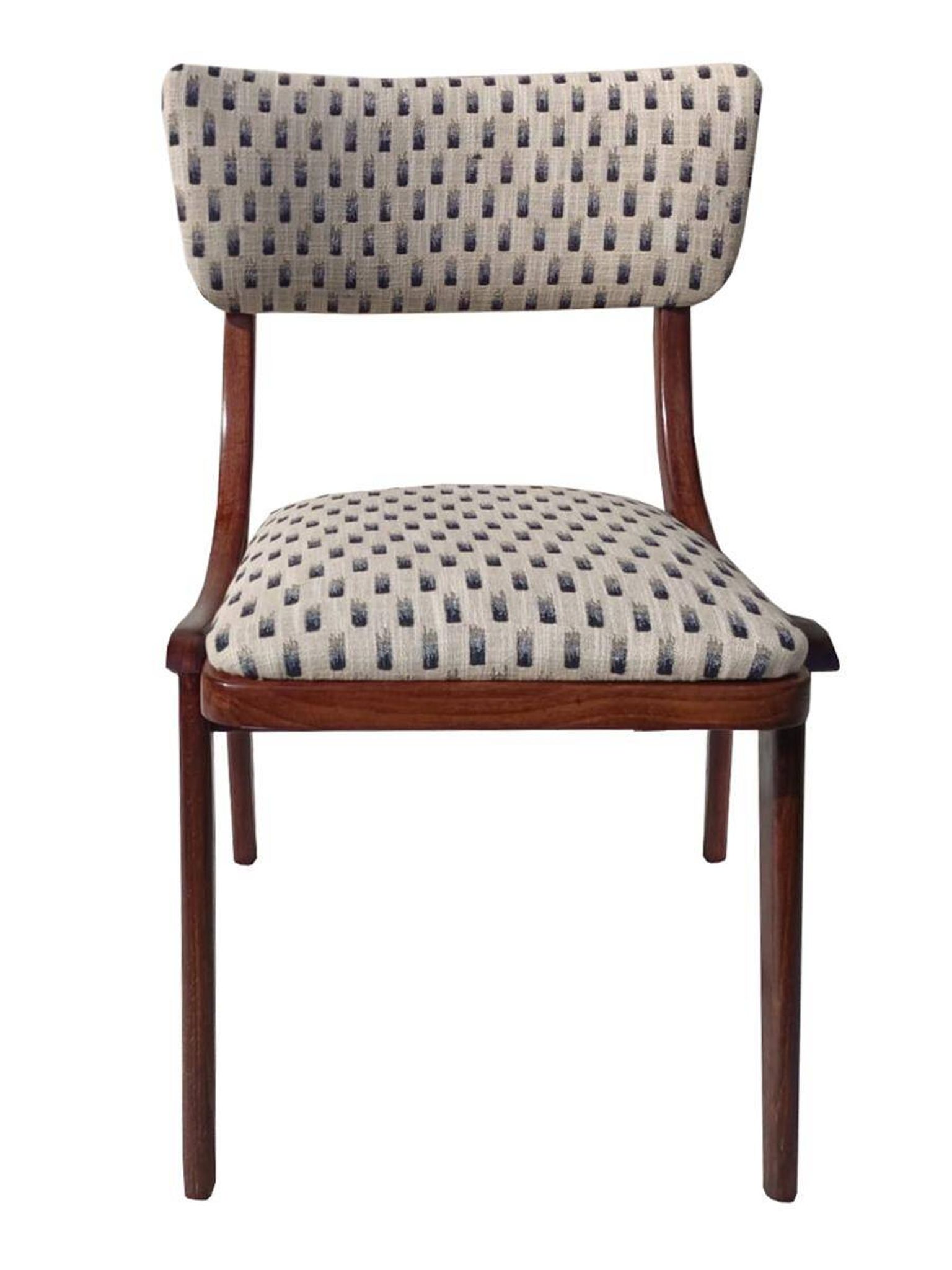 Mid-Century Modern Bumerang Chair, light cream white jacquard, Poland, 1960s