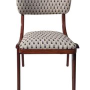Mid-Century Modern Bumerang Chair, light cream white jacquard, Poland, 1960s