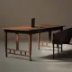 Arts & Crafts table in solid oak, around 1900