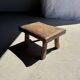 Small stool, rectangular curved accent stool in solid teak.