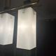 3-light ceiling light, in opaline and brass Maison Arlus 1950