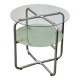 Table d'appoint en métal chrome et verre