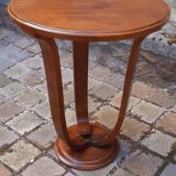 1930 Art Deco pedestal table in solid walnut