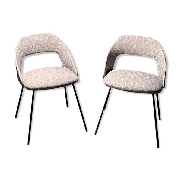 Duo de chaises tonneau 1950