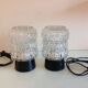 Paire de lampes de chevet en verre structuré / vintage années 60-70