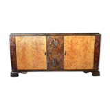 Art deco french sideboard in burr maple
