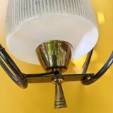 Pair of opaline glass pendant lights