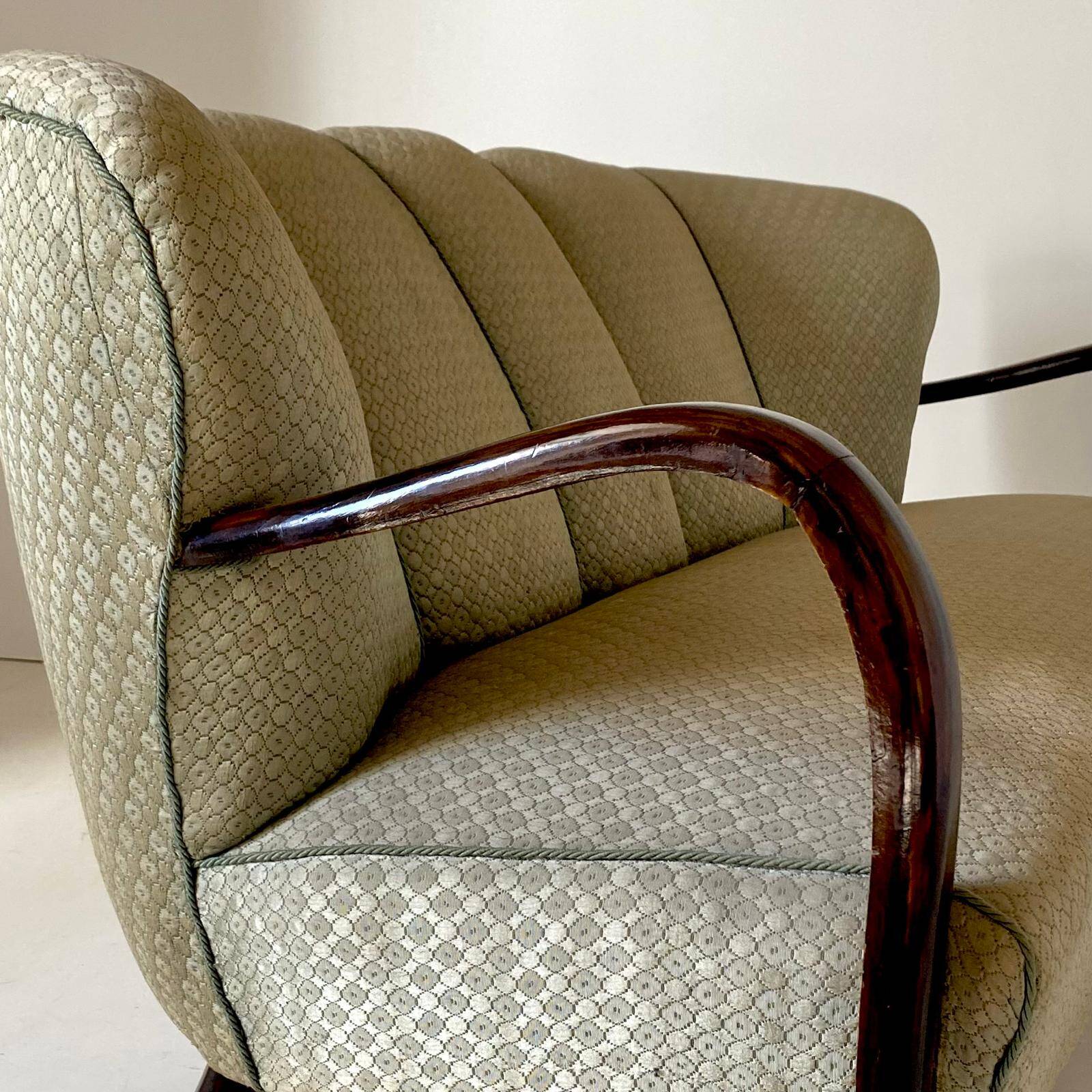 Canapé deux places Art Déco, Malatesta et Mason, Italie années 1950.