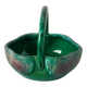 Green ceramic pocket tray, signed, 1970