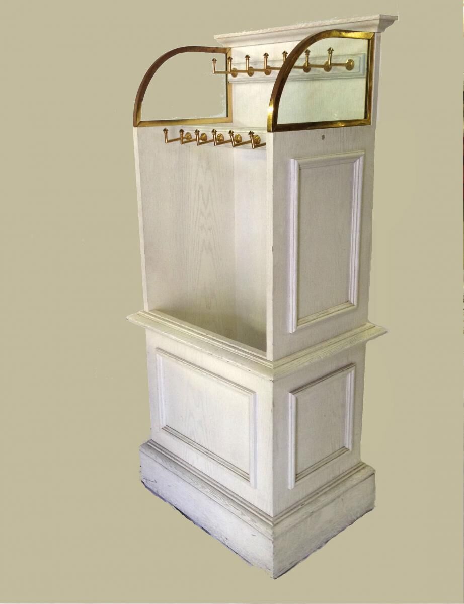 Vintage store display wood and brass