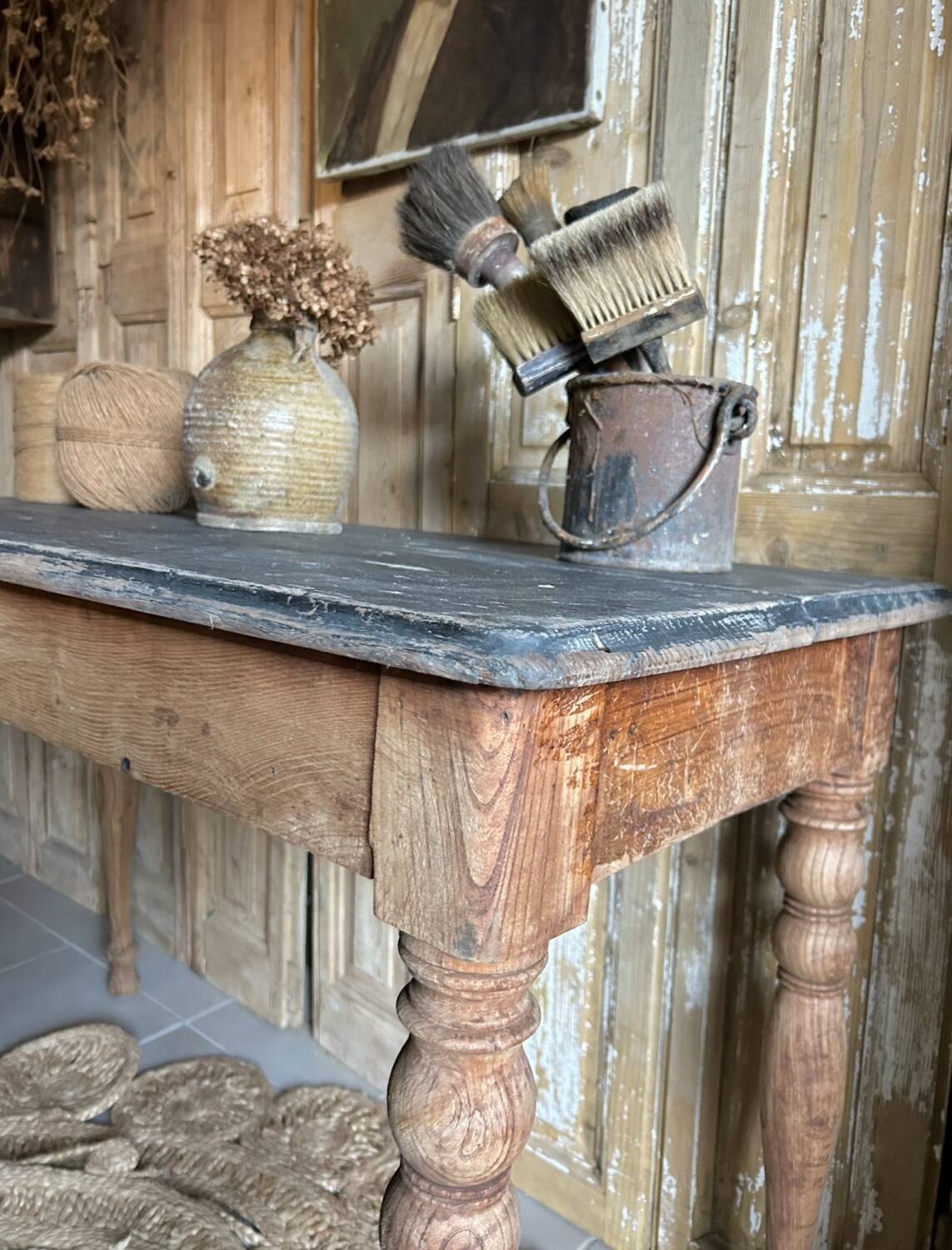Old bistro table, console