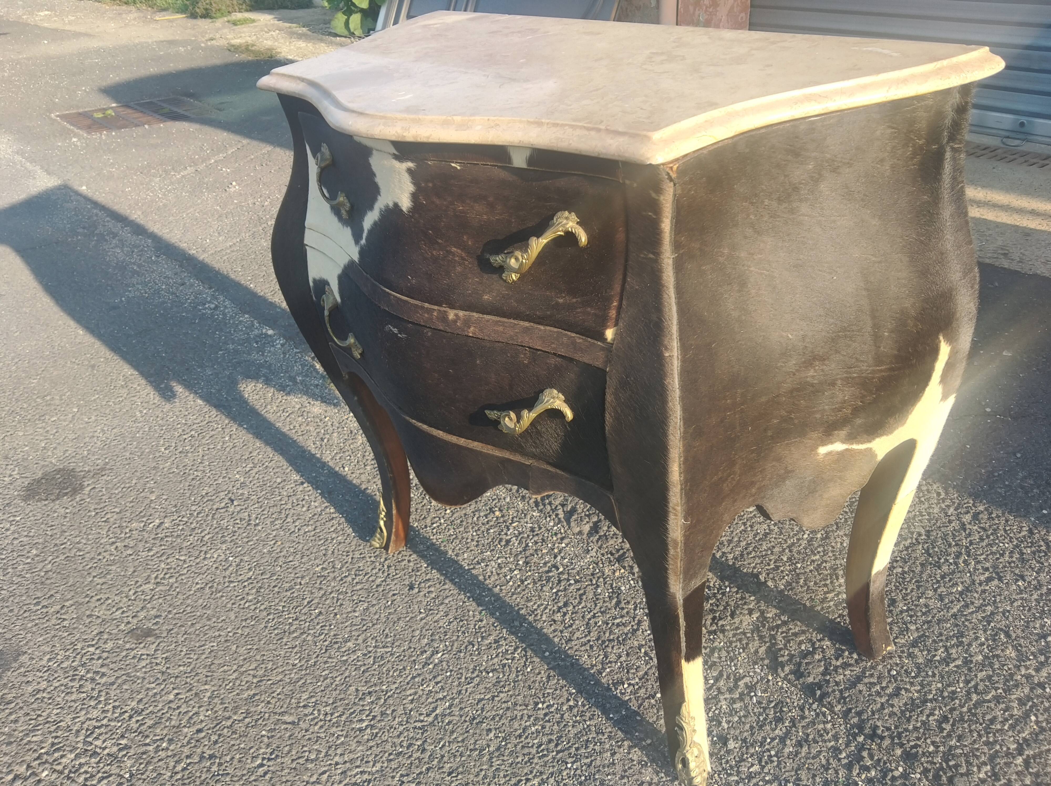Louis XV cowskin style dresser