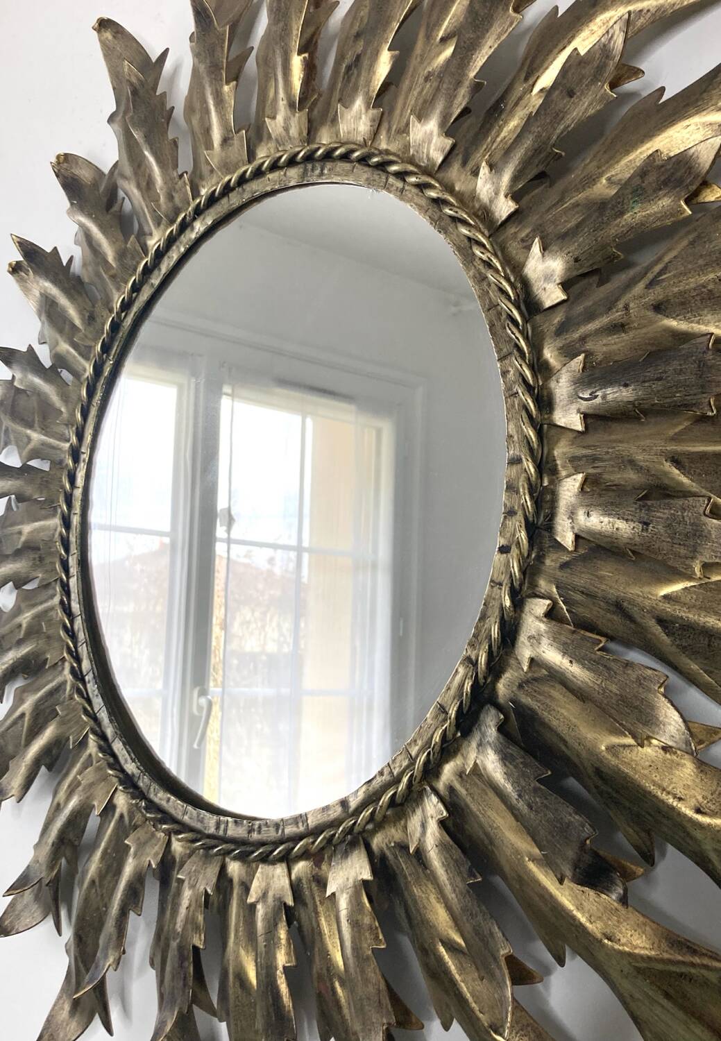 Gold metal sun mirror