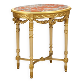 Antique neoclassical centre table in carved wood from the 19th century.