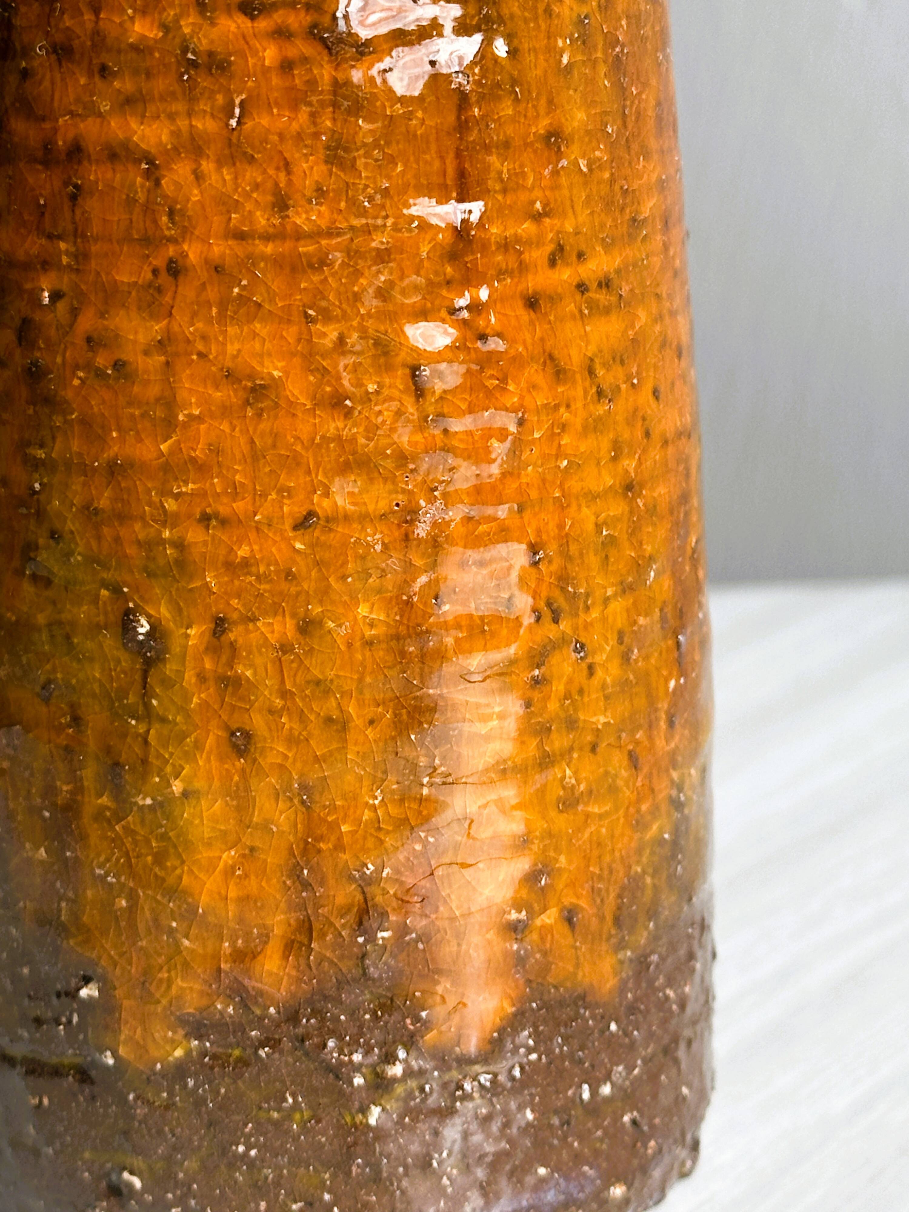 Rustic ceramic vase, vintage handmade pottery