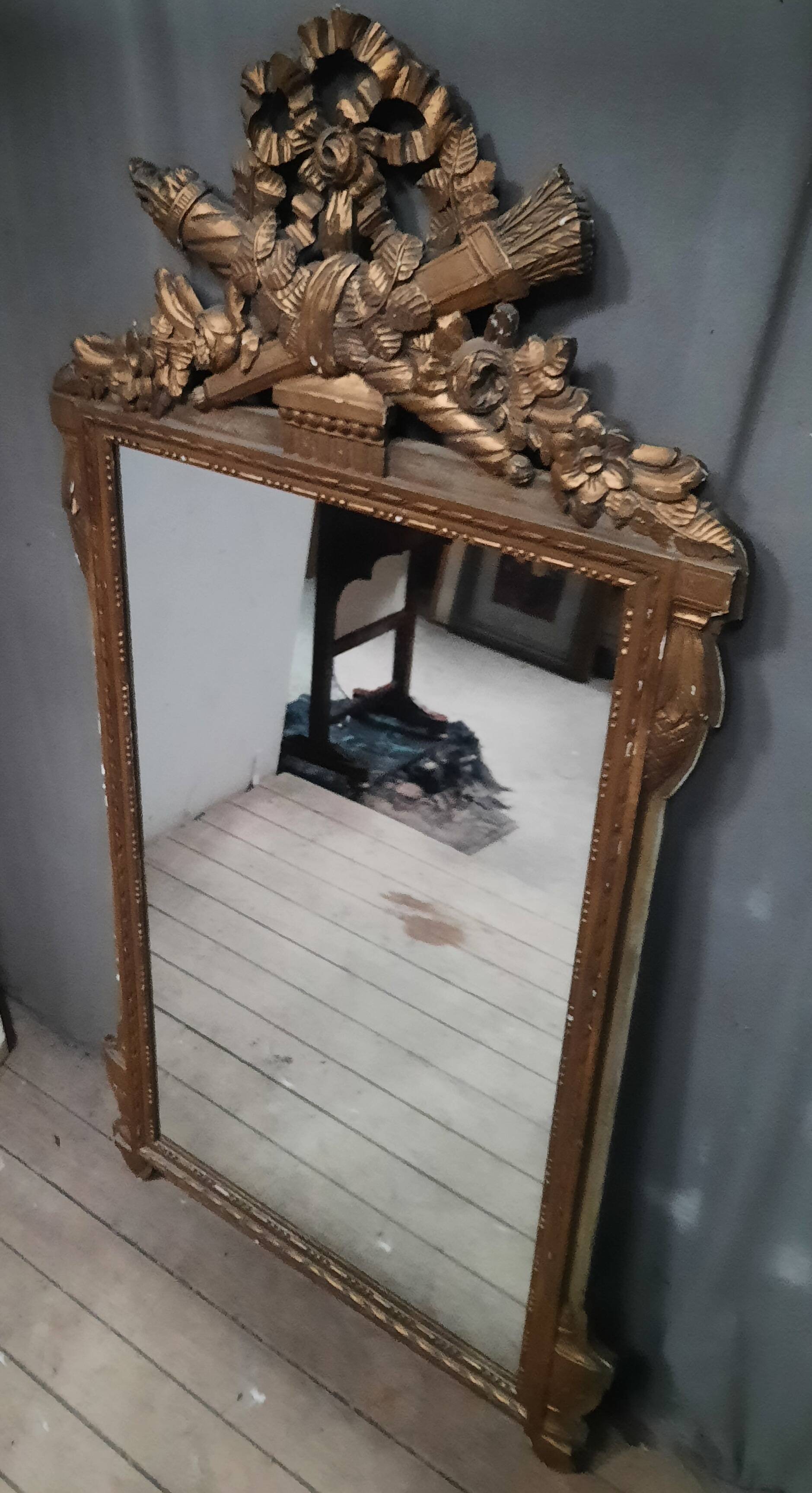 Louis XVI style golden mirror
