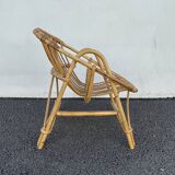 Armchair child wicker shell 70s
