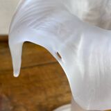 Frosted glass corolla flower vase