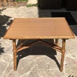 Vintage coffee table in wicker and formica