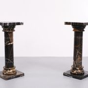 Two black portoro marble pedestals, Italy