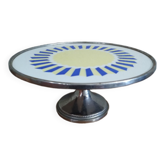 Display or cake dish vintage ceramic metal