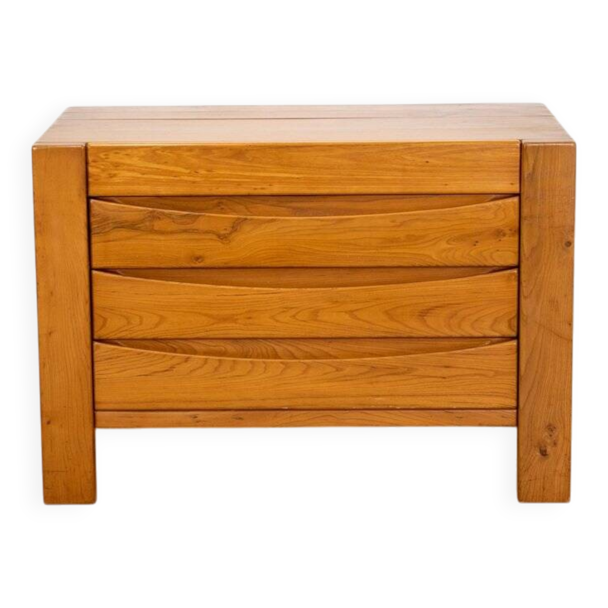 Chest of drawers in elm by Maison Regain, 1980s